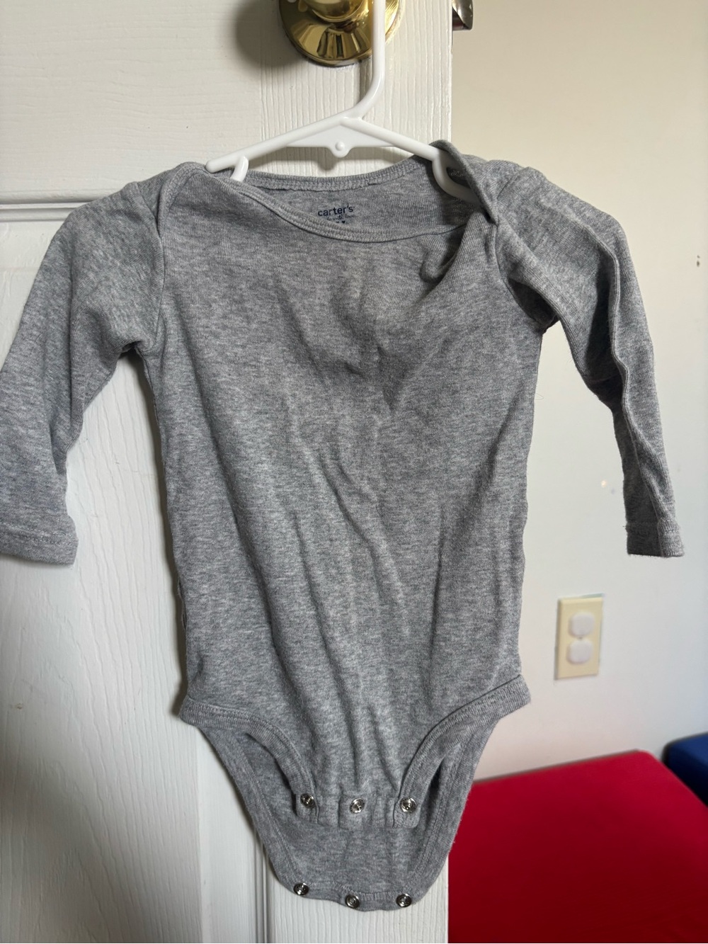 Carter's Gray Long-Sleeve Baby Bodysuit